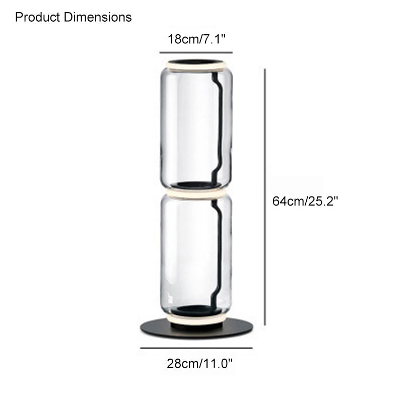 Diff Glass Column Torchiere Floor Lamp-DF7018