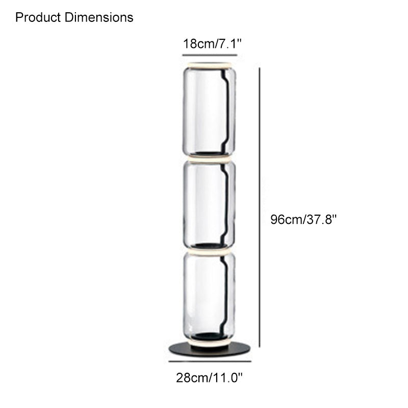 Diff Glass Column Torchiere Floor Lamp-DF7018