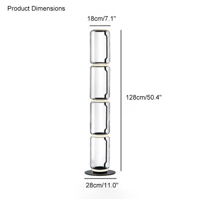 Diff Glass Column Torchiere Floor Lamp-DF7018