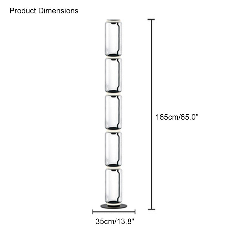 Diff Glass Column Torchiere Floor Lamp-DF7018