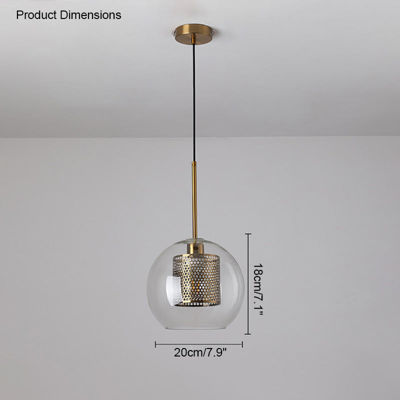 Diff Elegant Round/Cylinder Glass Pendant Light-DF2095
