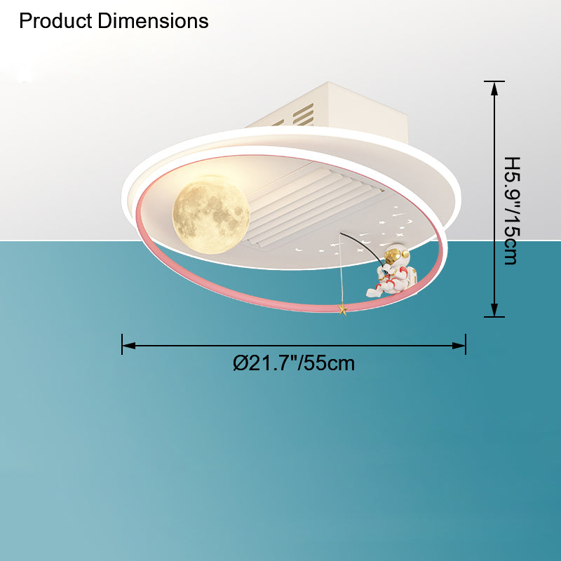 Diff Childish Low Profile Ceiling Fan with Dimmable Light-DF5056