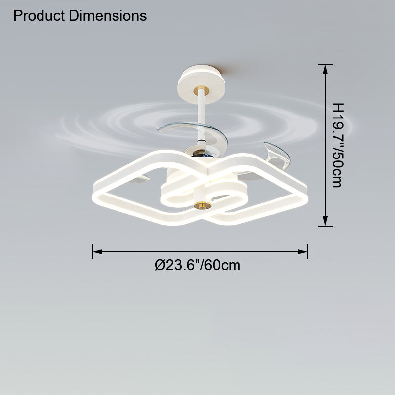 Diff 24" Remote Ceiling Fan Chandelier with Dimmable Bright Light-DF5043
