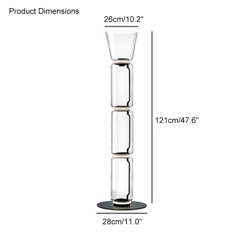 Diff Glass Column Torchiere Floor Lamp-DF7018