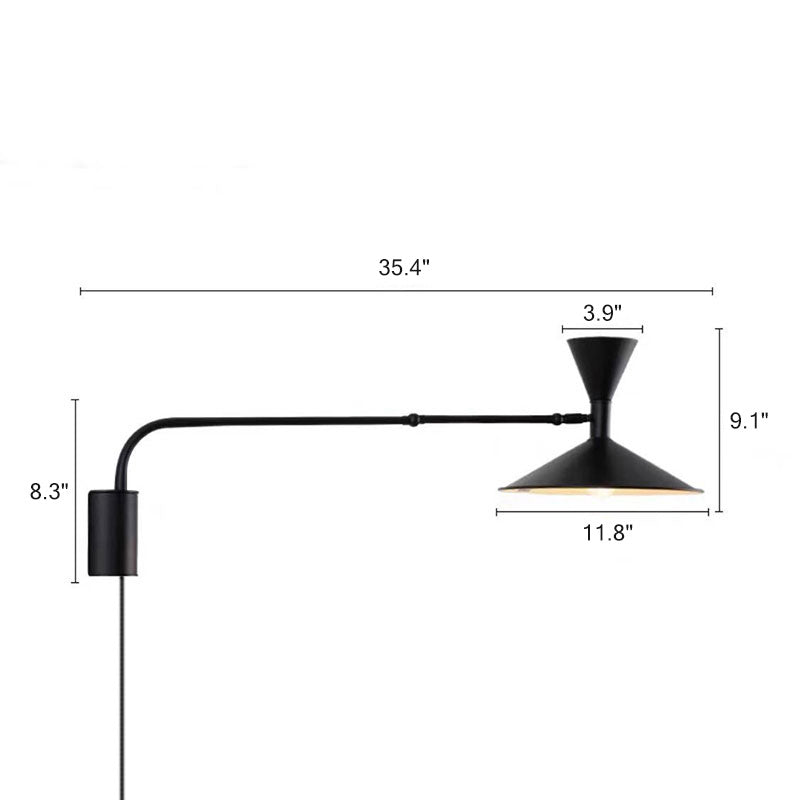 Diff Horn Swing Arm Wall Sconce with Switch-DF6014