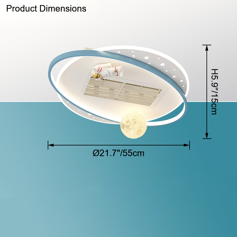 Diff Childish Low Profile Ceiling Fan with Dimmable Light-DF5056
