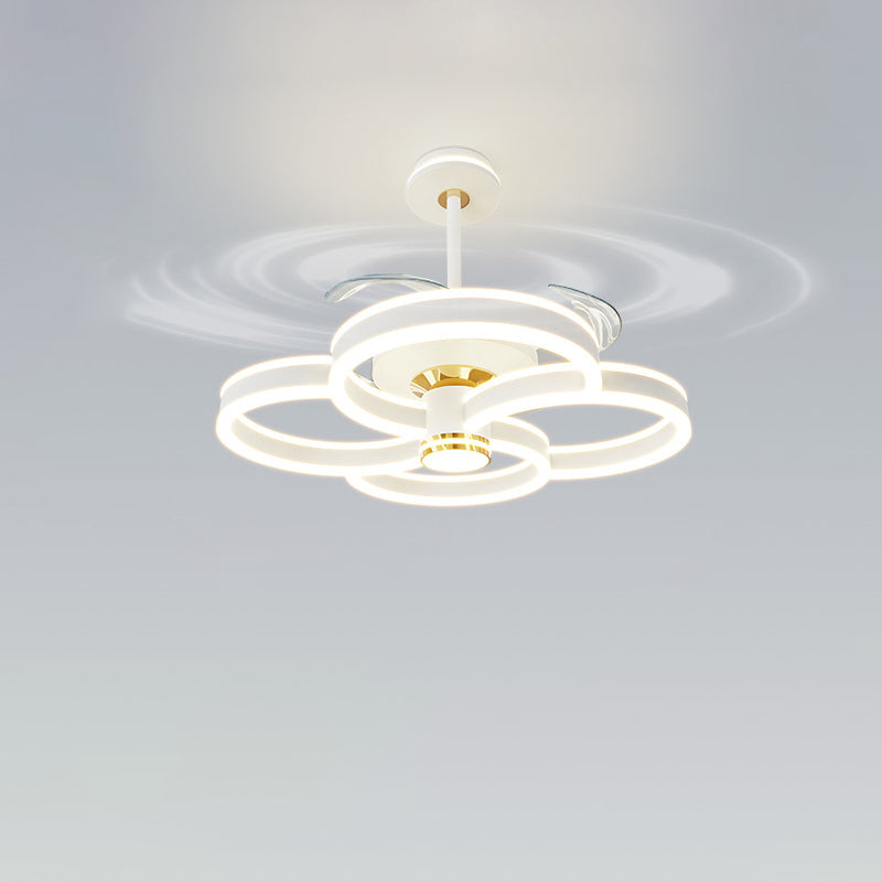 Diff 24" Remote Ceiling Fan Chandelier with Dimmable Bright Light-DF5043