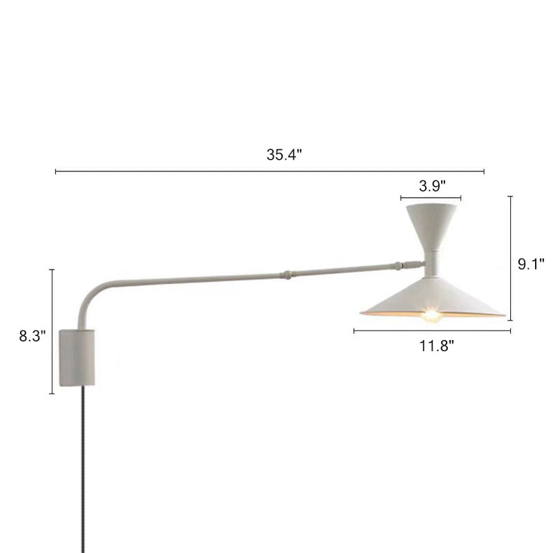 Diff Horn Swing Arm Wall Sconce with Switch-DF6014
