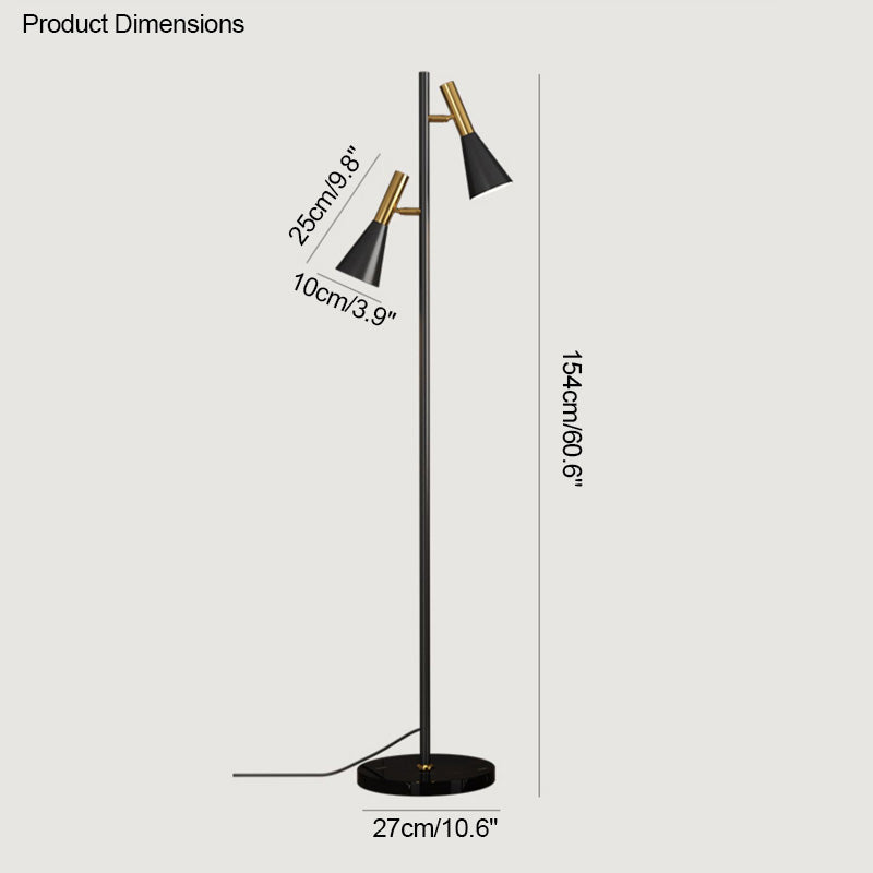 Diff 2-bulb Adjustable Pole Floor Lamp-DF7067