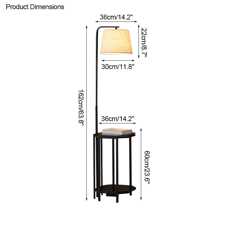 Diff Vintage Linen Floor Lamp with Charging Table-DF7064