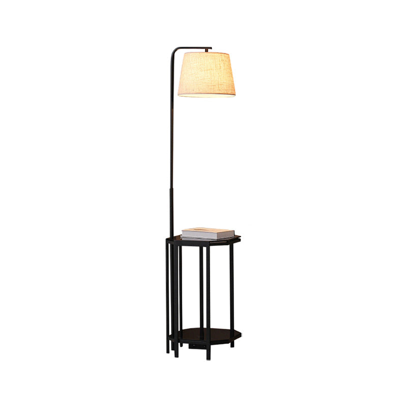 Diff Vintage Linen Floor Lamp with Charging Table-DF7064