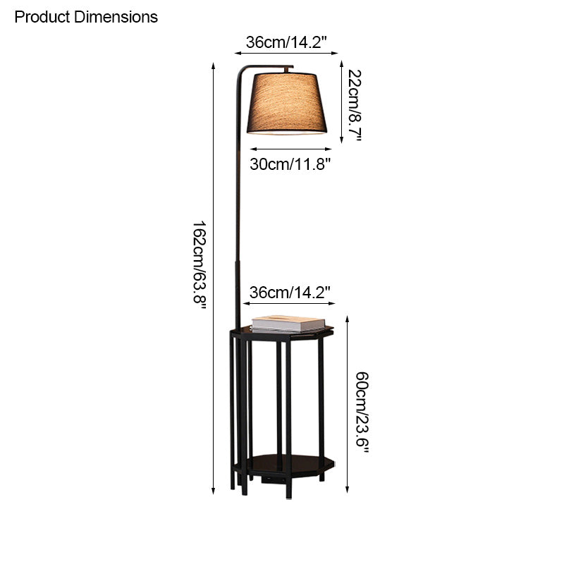 Diff Vintage Linen Floor Lamp with Charging Table-DF7064
