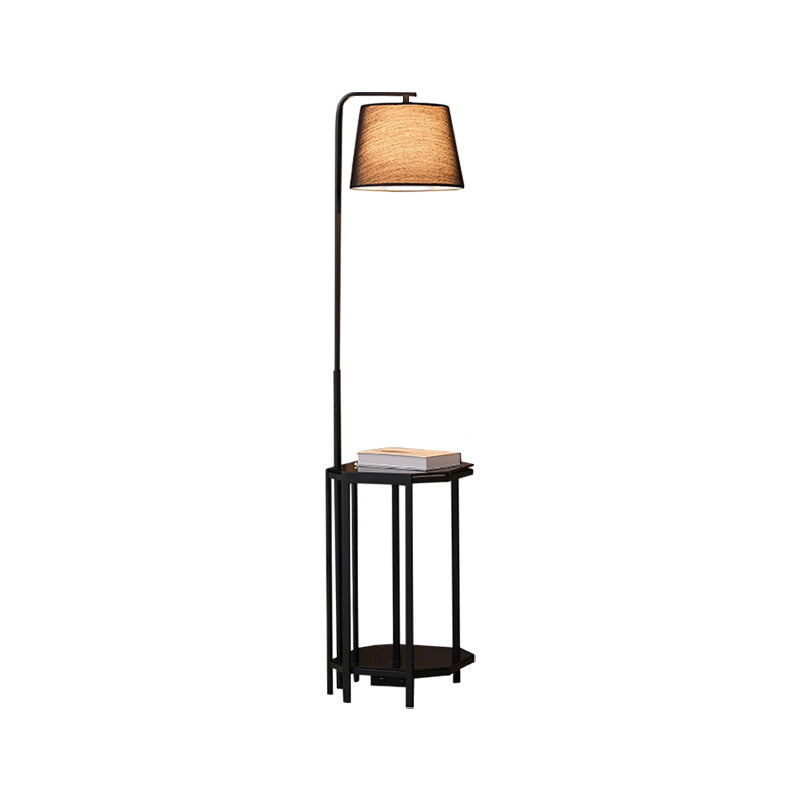 Diff Vintage Linen Floor Lamp with Charging Table-DF7064