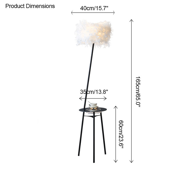 Diff Dimmable Feather Tripod Floor Lamp with Tray-DF7058