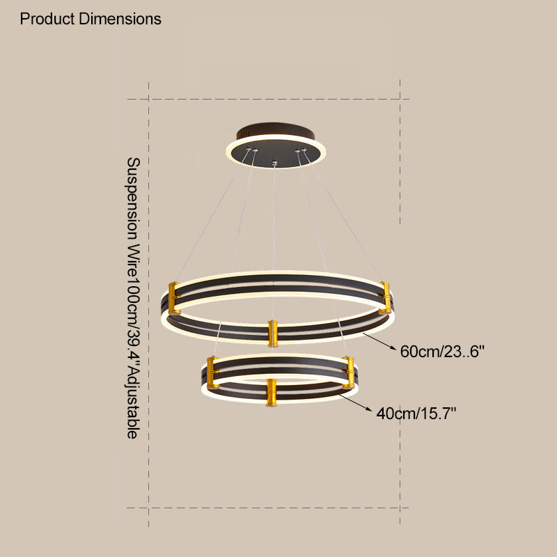 Diff Tiered Black Rings Chandelier-DF2172