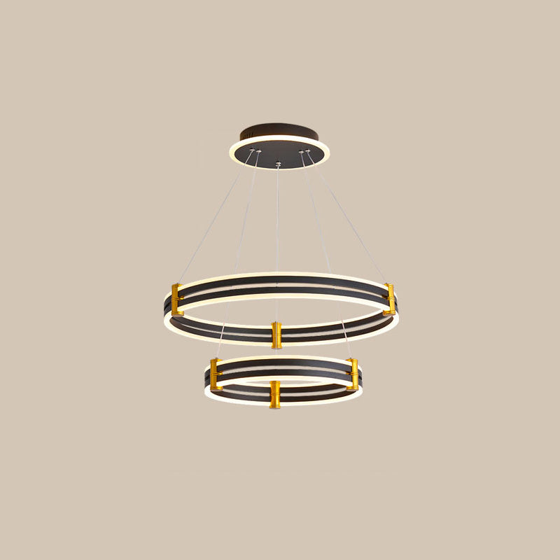 Diff Tiered Black Rings Chandelier-DF2172