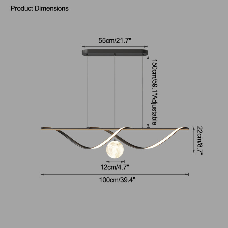 Diff Moon Sculptural Linear Chandelier-DF2239