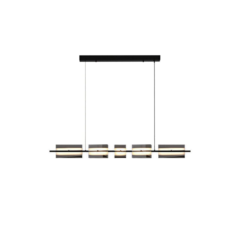 Diff Amber/Smoked Glass Linear Chandelier-DF2221
