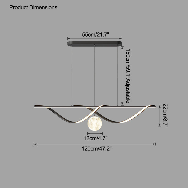 Diff Moon Sculptural Linear Chandelier-DF2239