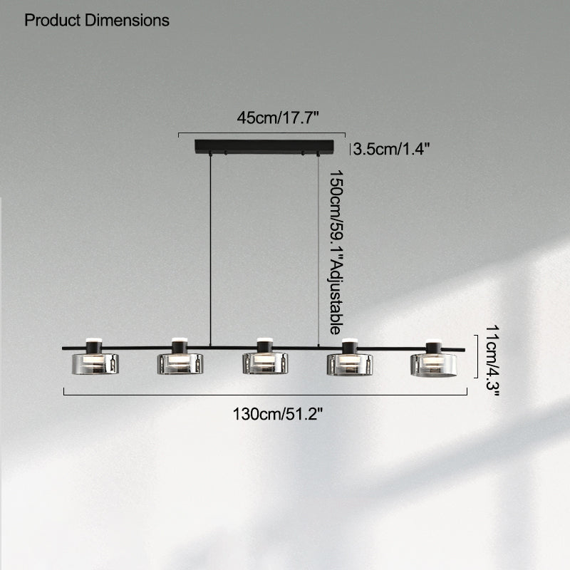 Diff Black Brass Linear Chandelier-DF2232