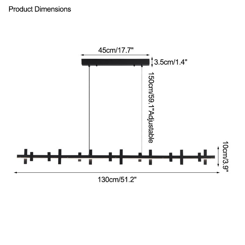 Diff Black Brass Linear Chandelier-DF2231