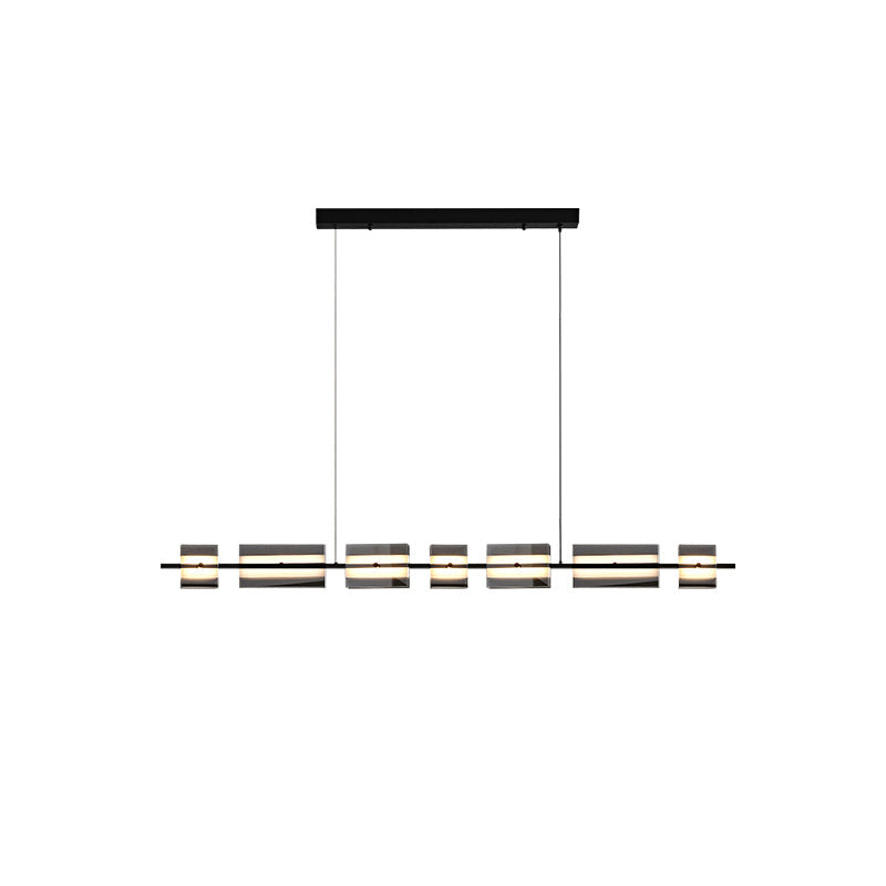 Diff Amber/Smoked Glass Linear Chandelier-DF2221