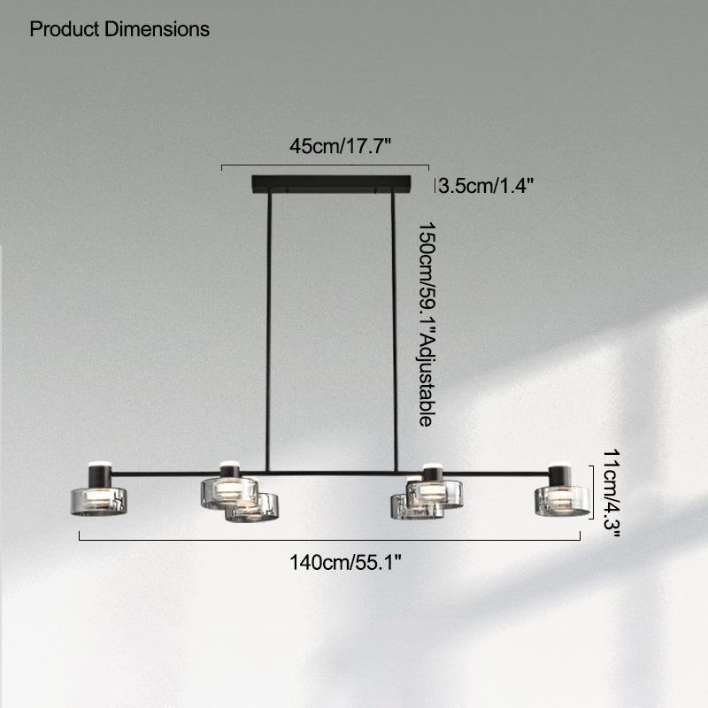 Diff Black Brass Linear Chandelier-DF2232