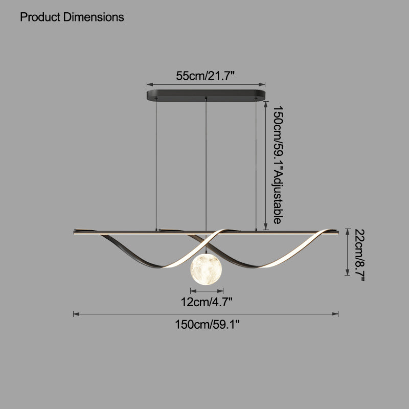 Diff Moon Sculptural Linear Chandelier-DF2239