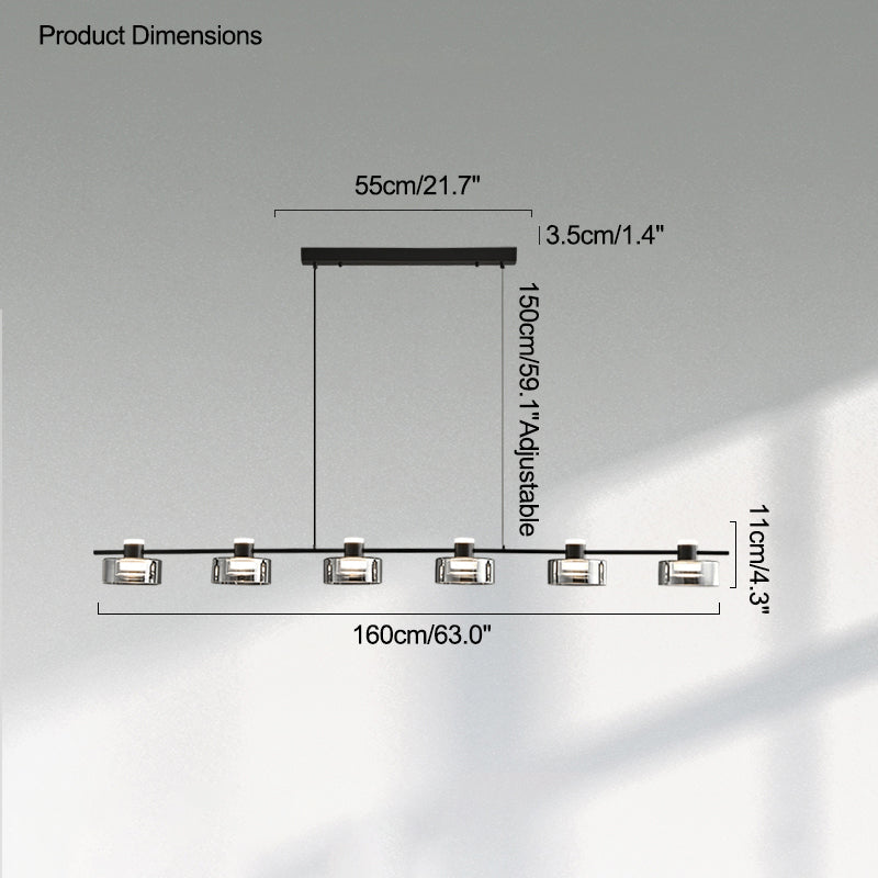 Diff Black Brass Linear Chandelier-DF2232