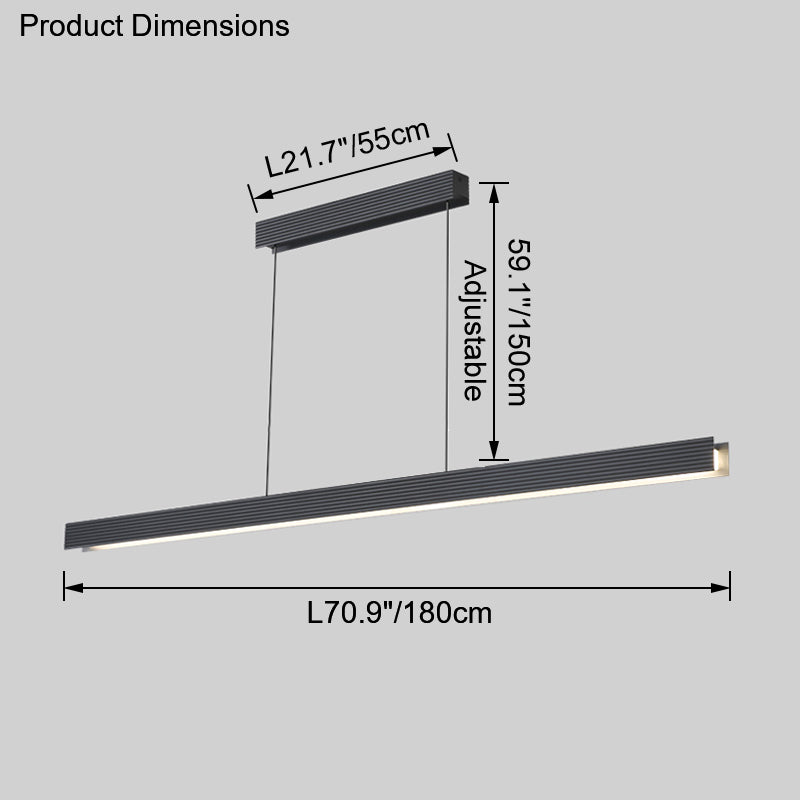 Diff Contemporary Black Linear Led Pendant Light-DF2281