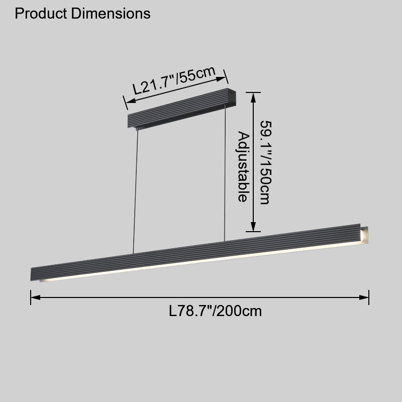 Diff Contemporary Black Linear Led Pendant Light-DF2281