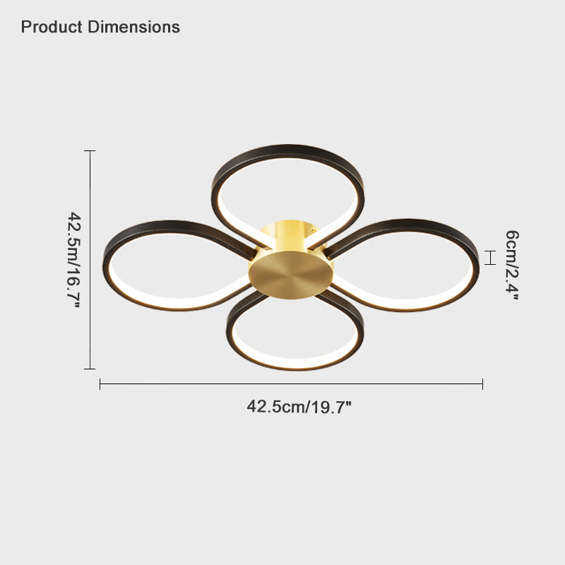 Diff Clover Flower Brass Flush Mount Ceiling Light-DF1070