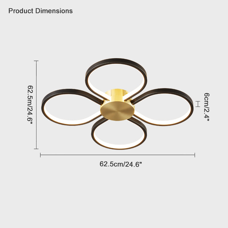 Diff Clover Flower Brass Flush Mount Ceiling Light-DF1070