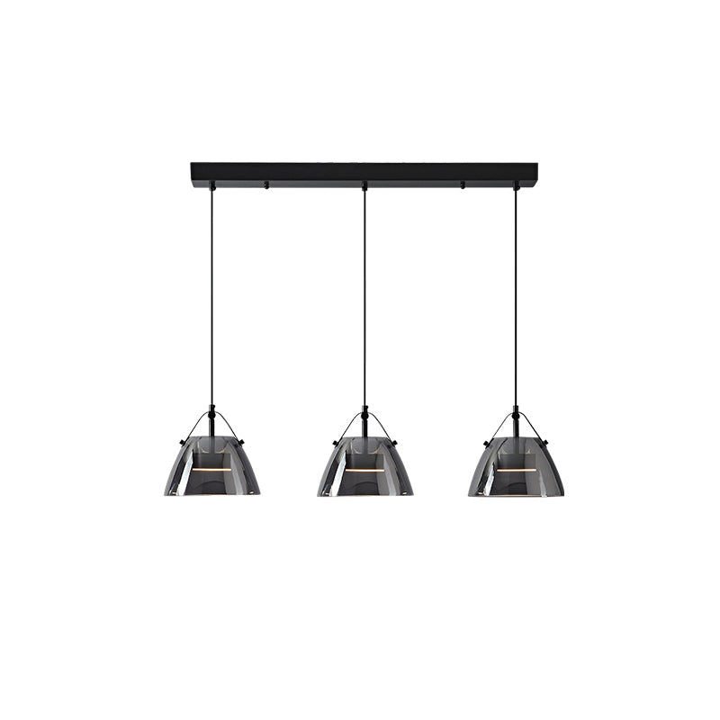 Diff 3 Light Smoked Glass Pendant Light-DF2238
