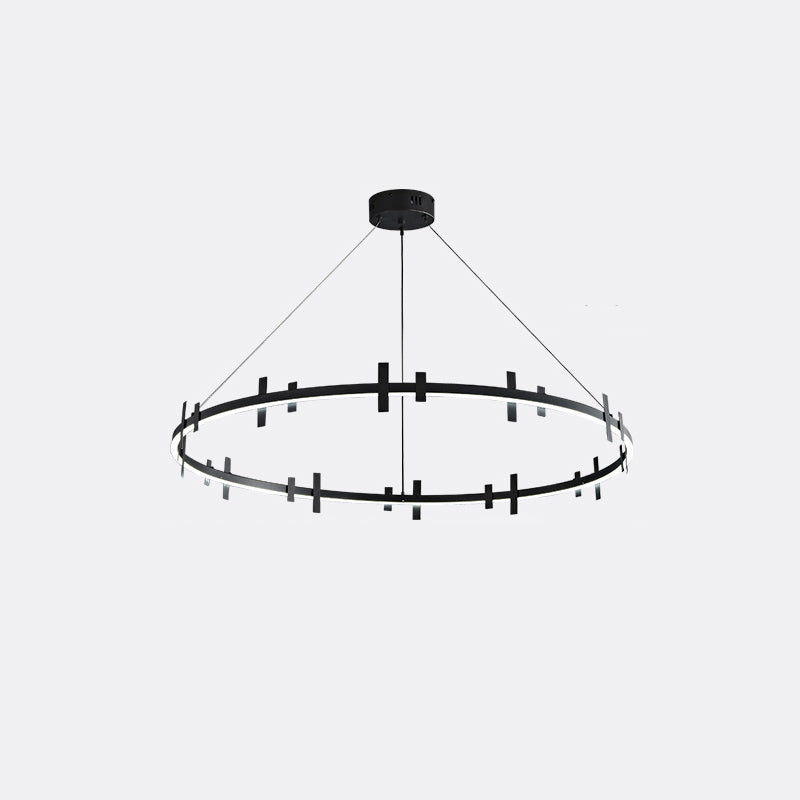 Diff Black Brass Circular Chandelier-DF2237