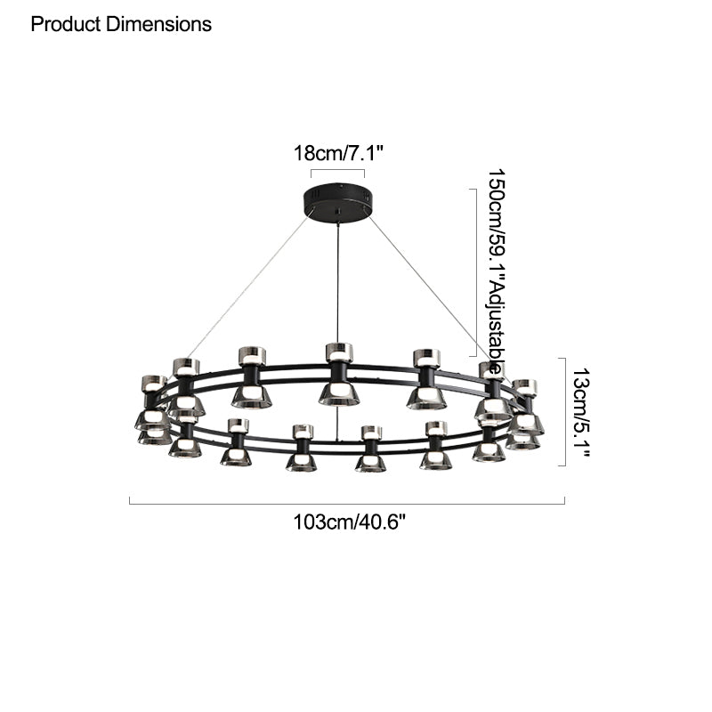 Diff Double Circular Brass Chandelier-DF2224