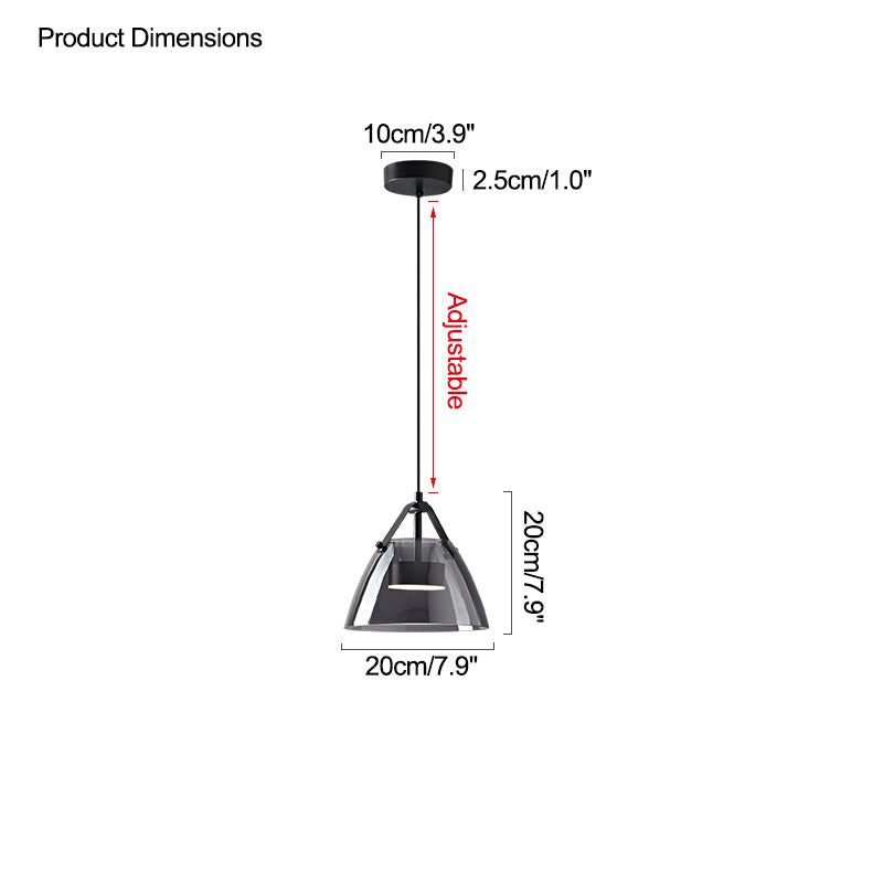 Diff 3 Light Smoked Glass Pendant Light-DF2238