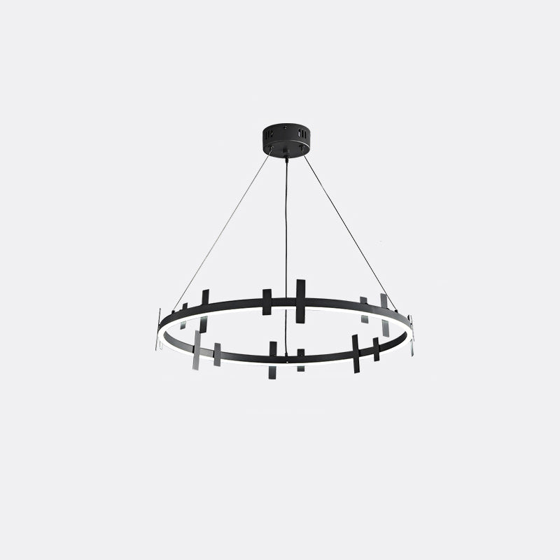 Diff Black Brass Circular Chandelier-DF2237