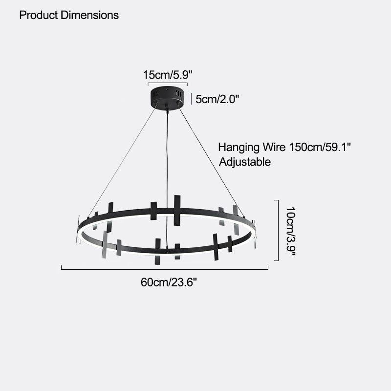 Diff Black Brass Circular Chandelier-DF2237