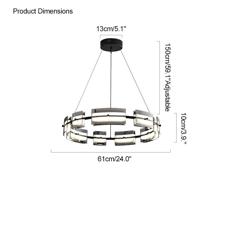 Diff Tiered Circles Glass Chandelier-DF2220