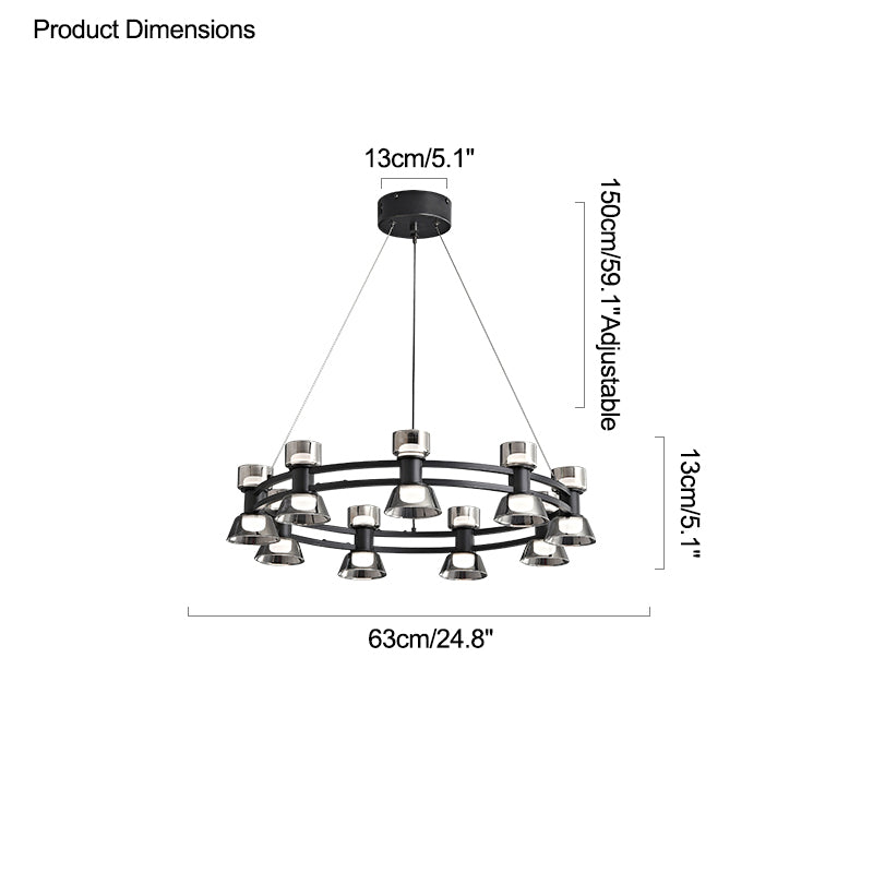 Diff Double Circular Brass Chandelier-DF2224