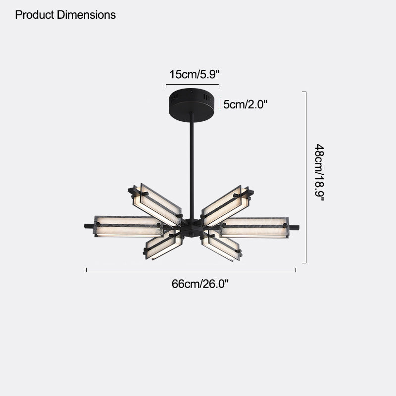 Diff Hammered Glass Black Chandelier-DF2236下架