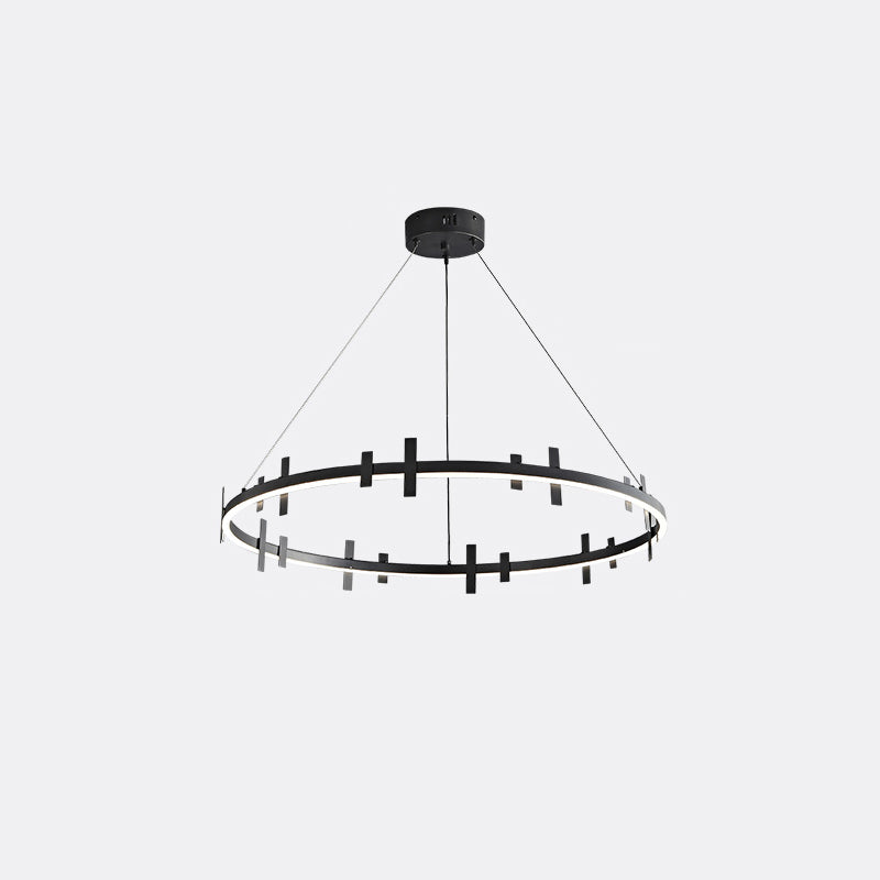 Diff Black Brass Circular Chandelier-DF2237