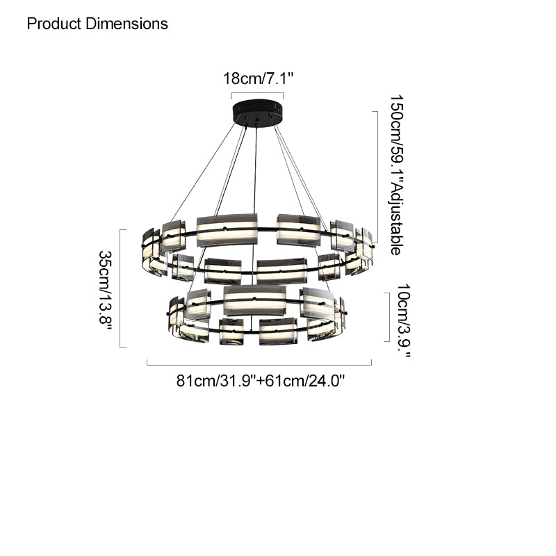 Diff Tiered Circles Glass Chandelier-DF2220