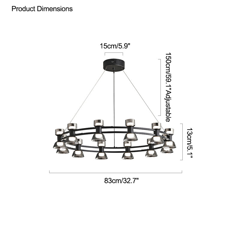 Diff Double Circular Brass Chandelier-DF2224