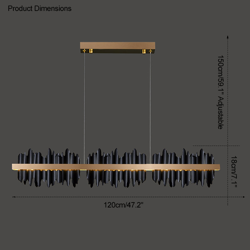 Diff Iceberg Black and Gold Linear Chandelier-DF2184