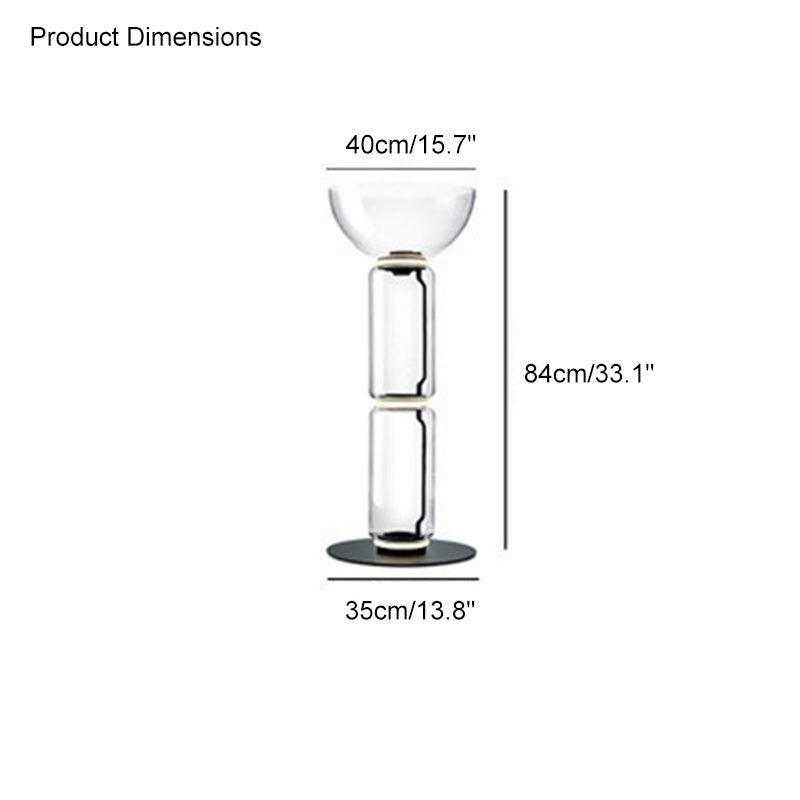 Diff Glass Column Torchiere Floor Lamp-DF7018