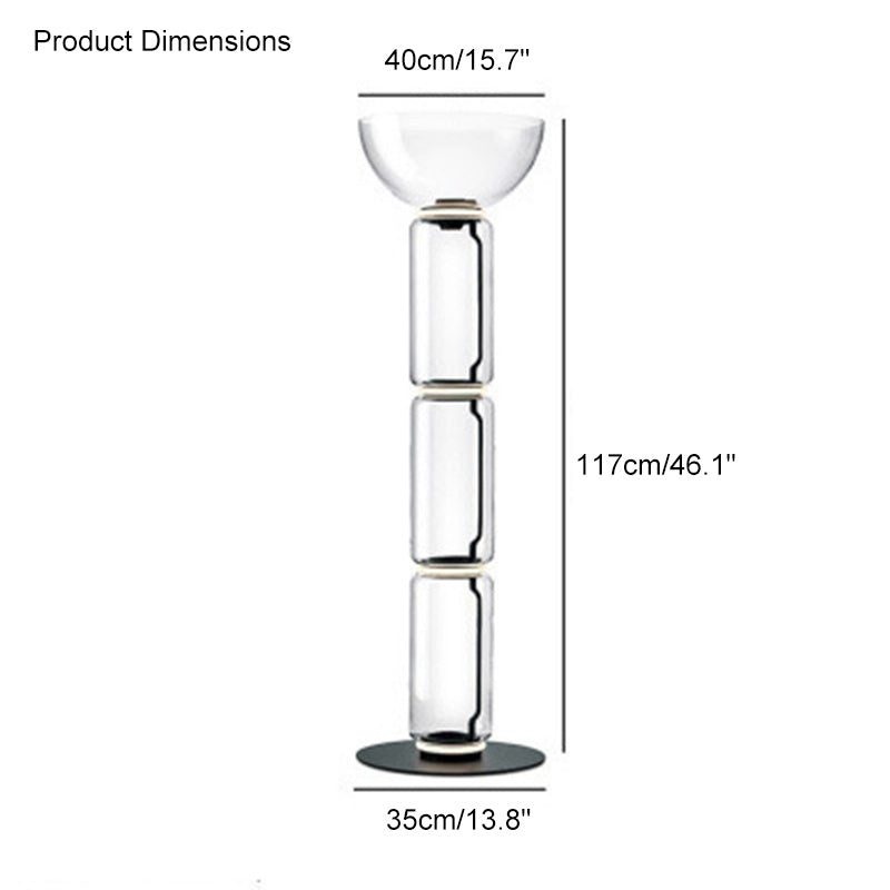 Diff Glass Column Torchiere Floor Lamp-DF7018