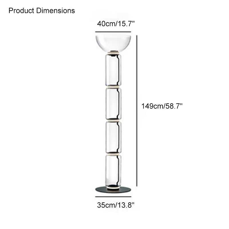 Diff Glass Column Torchiere Floor Lamp-DF7018