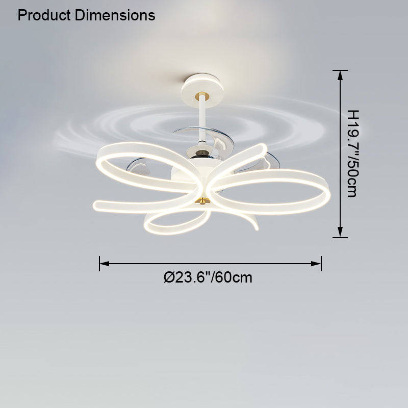 Diff 24" Remote Ceiling Fan Chandelier with Dimmable Bright Light-DF5043